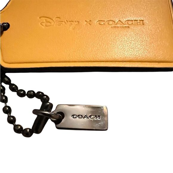 Coach X Disney Mickey Mouse Bag Charm Fob Hang Tag Key Chain Two Sided - Picture 3 of 4